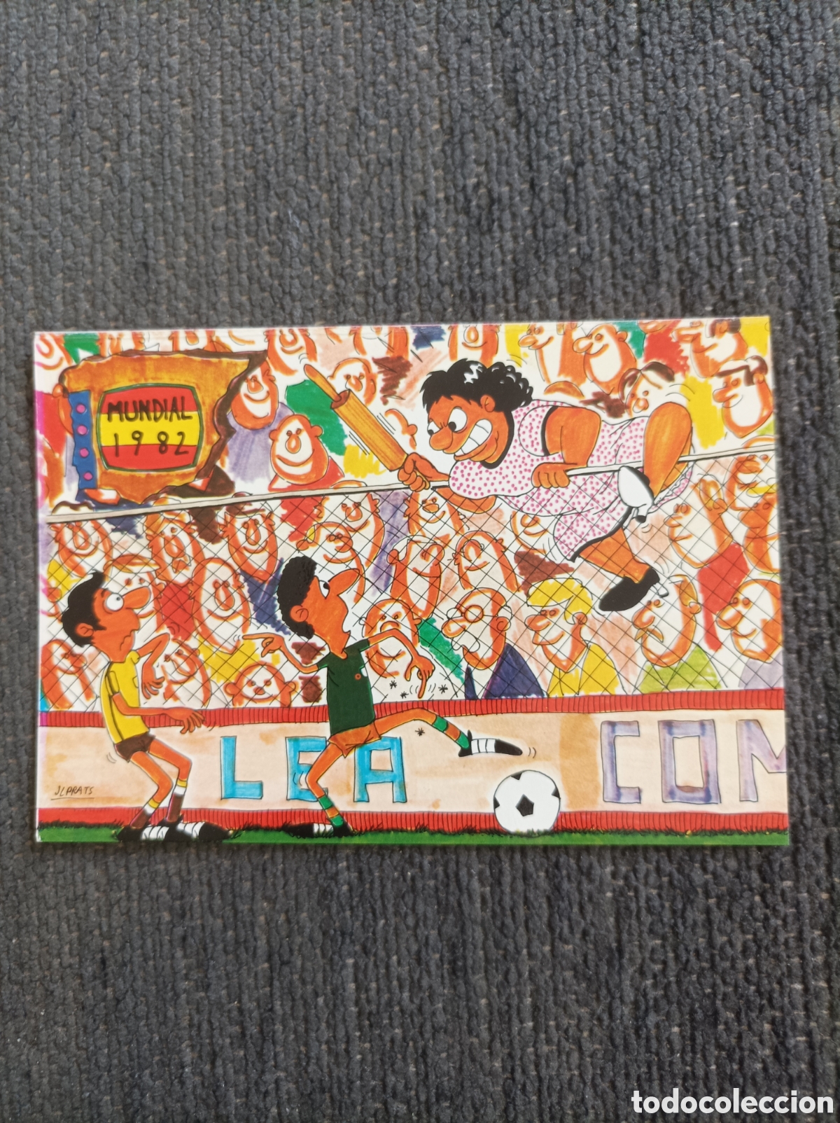 Fotograf&iacute;a antigua: Mundial '82 Postal Dibujos animados Comic f&uacute;tbol Espa&ntilde;a