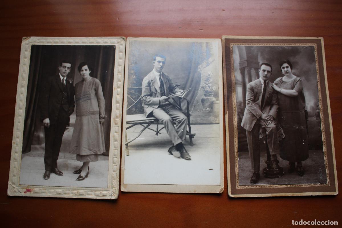 Fotograf&iacute;a antigua: Tres fotos antiguas de estudio a&ntilde;o 1925.