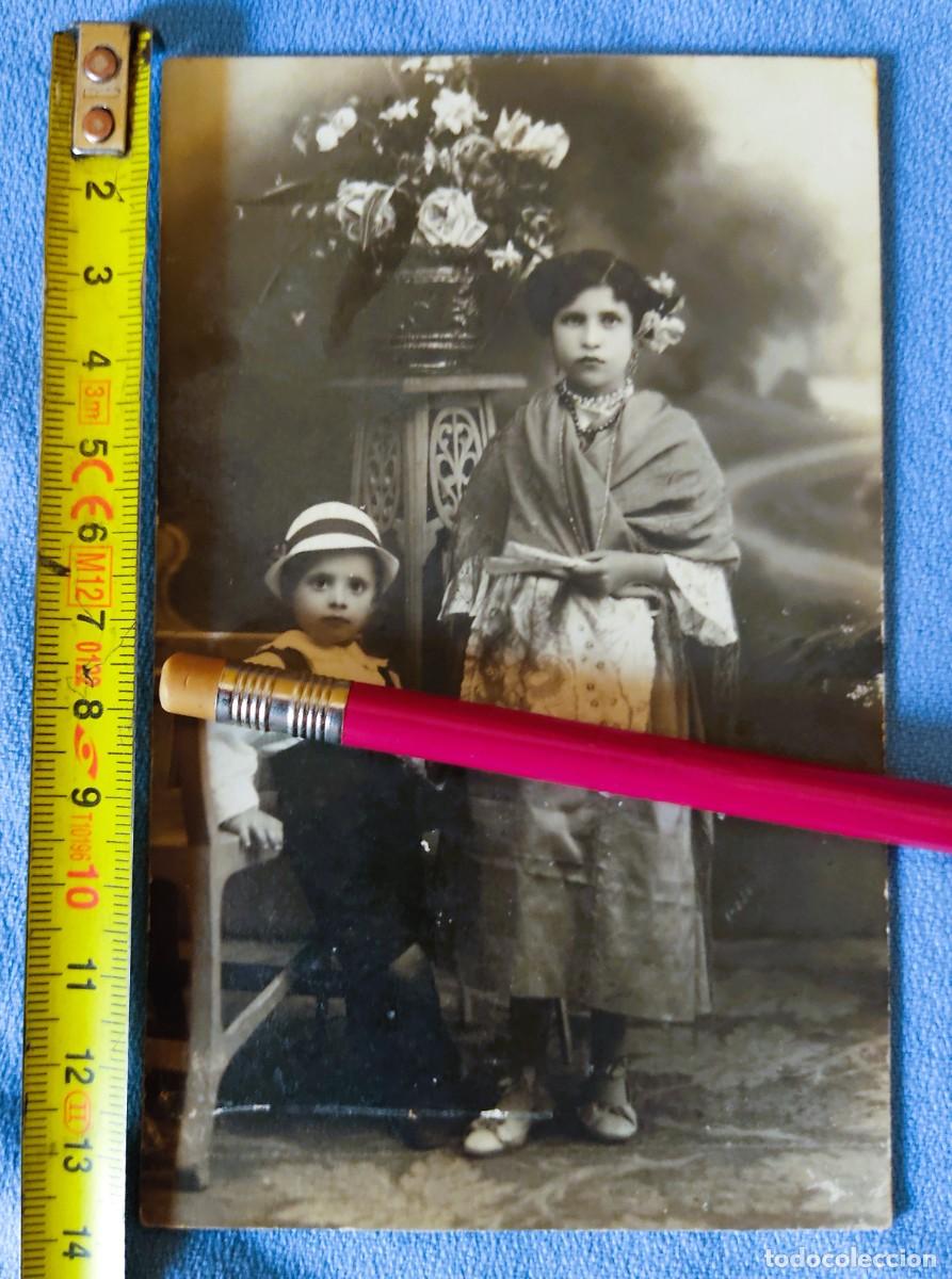 Fotograf&iacute;a antigua: ANTIGUA FOTOGRAFIA DE DOS NI&Ntilde;OS DE TORTOSA FOTOGRAFO ANDREU CARTON DURO