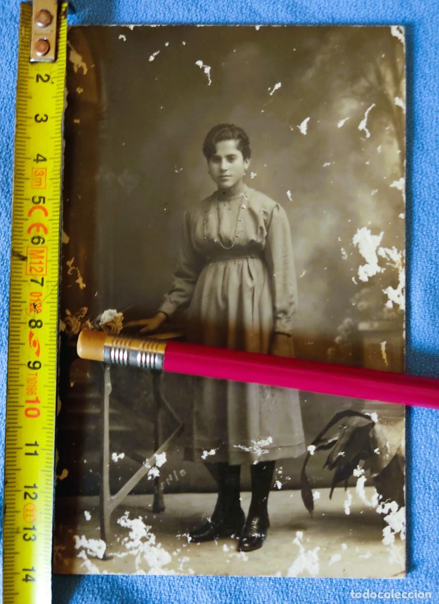 Fotograf&iacute;a antigua: ANTIGUA FOTOGRAFIA DE MUJER JOVEN DE TORTOSA FOTOGRAFO ANDREU CARTON DURO