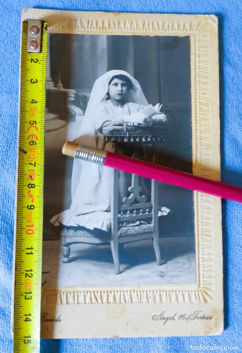 Fotograf&iacute;a antigua: ANTIGUA FOTOGRAFIA DE NI&Ntilde;A DE COMUNION DE TORTOSA FOTOGRAFO GARRIDO