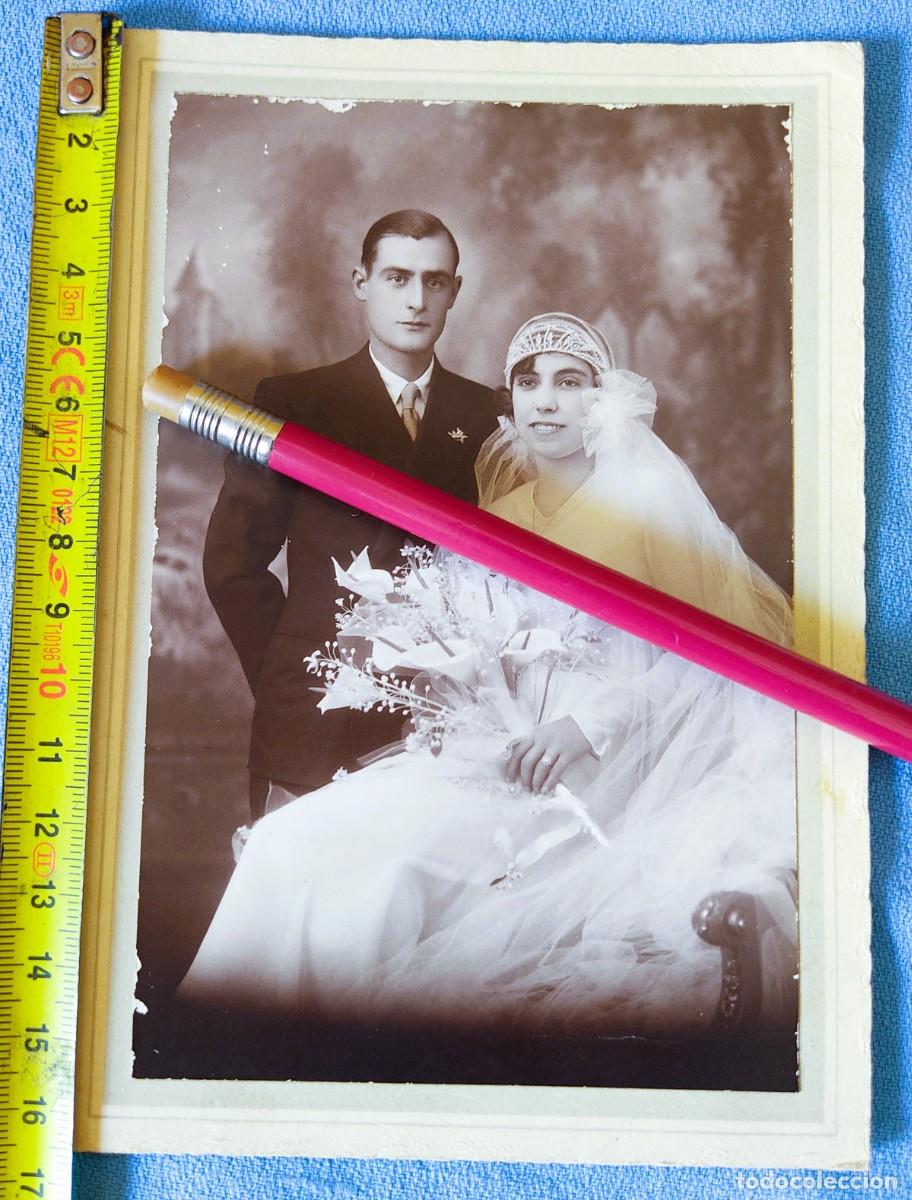 Fotograf&iacute;a antigua: ANTIGUA FOTOGRAFIA DE PAREJA DE NOVIOS FOTOGRAFIAS VILASECA DE BARCELONA