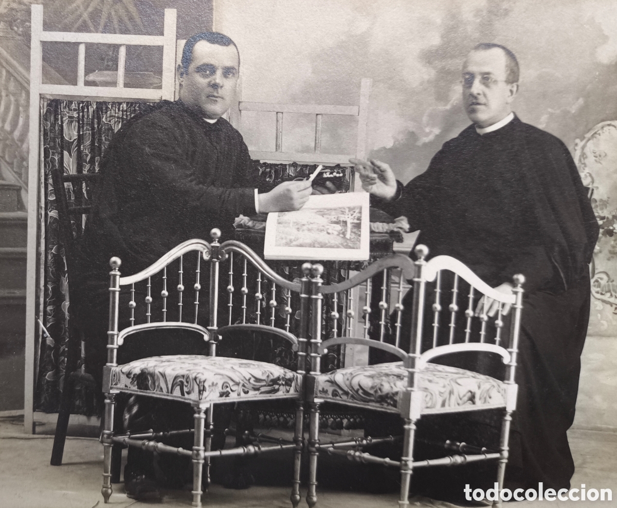 Fotograf&iacute;a antigua: FOTOGRAF&Iacute;A RETRATO DE ESTUDIO PARROCOS CURAS POSTAL FOTOGR&Aacute;FICA REMITIDA A ZARAGOZA C. 1915