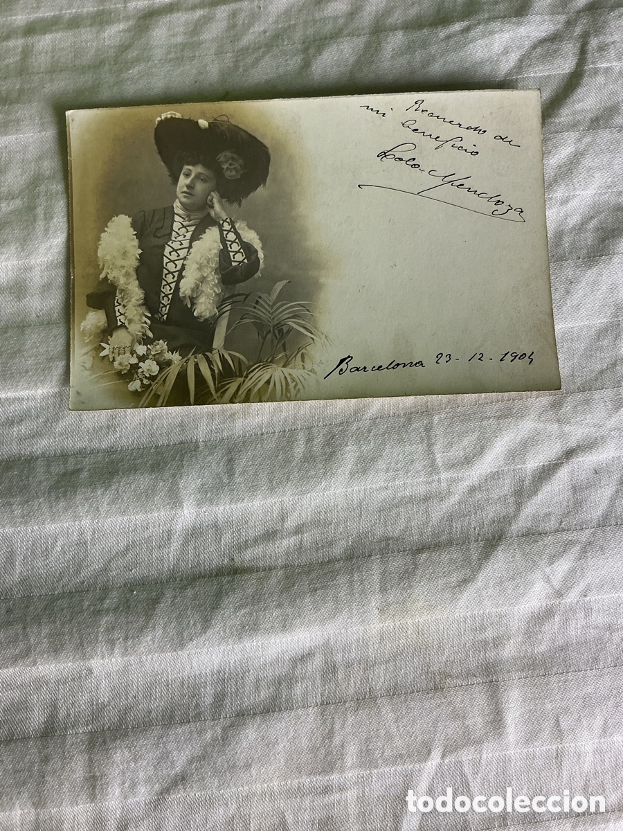 Fotograf&iacute;a antigua: Fotograf&iacute;a dedicada &laquo;Lola Mendoza&raquo; &mdash; Napole&oacute;n hijo, Barcelona, 1904