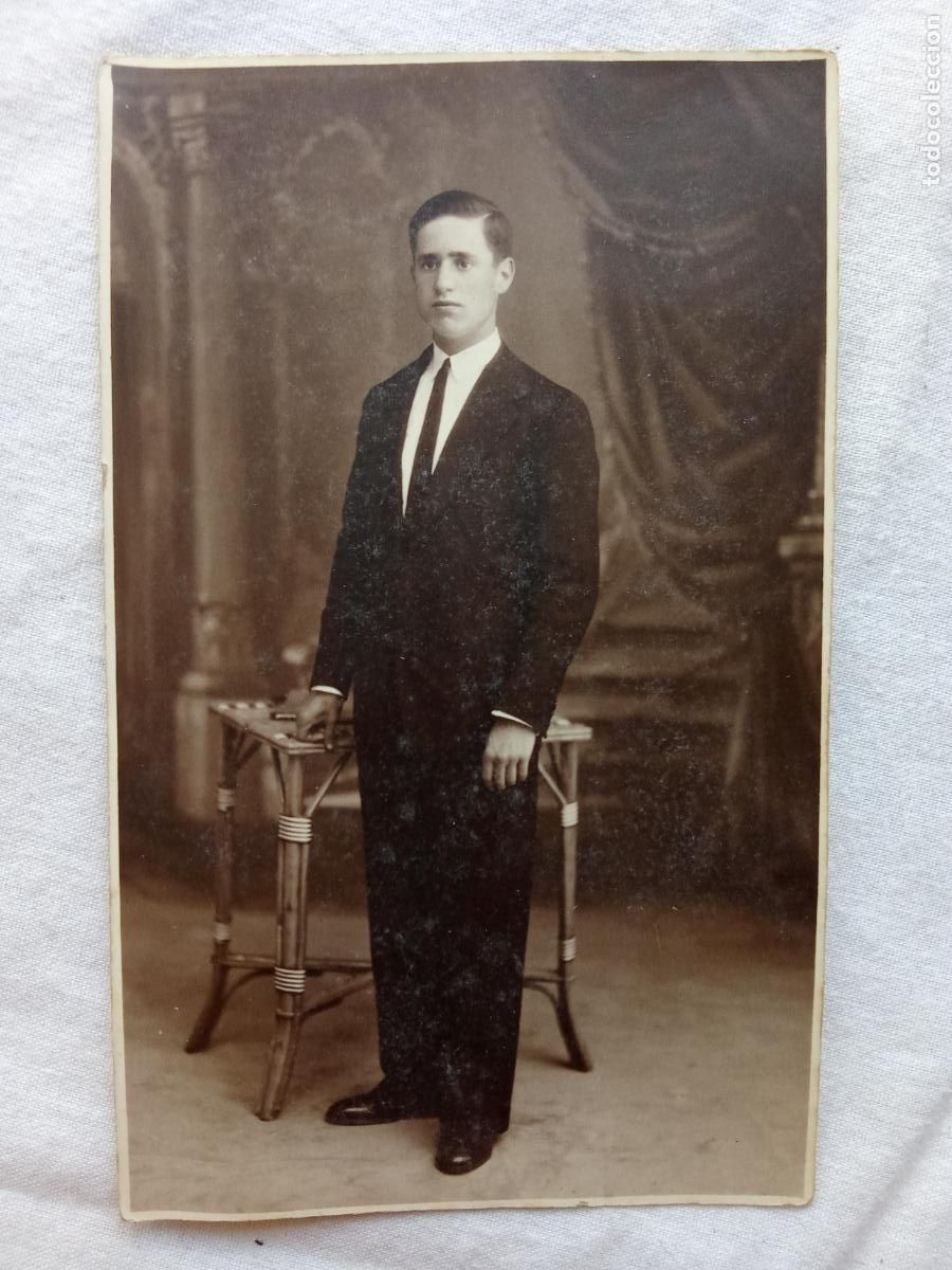 Fotograf&iacute;a antigua: Castell&oacute;n tarjeta postal de un muchacho N-doc 3