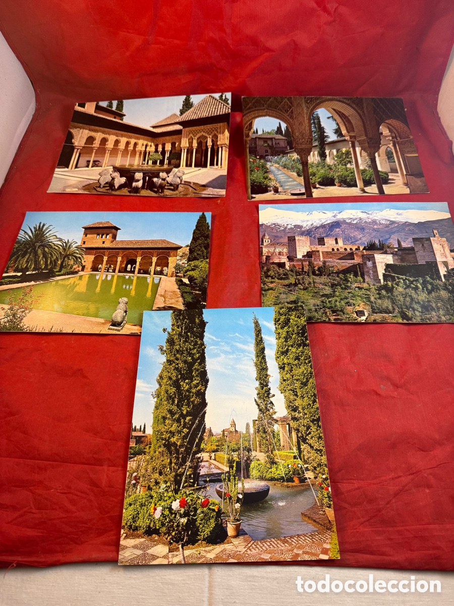 Fotograf&iacute;a antigua: Lote de 5 postales antiguas de gran formato de la Alhambra de Granada