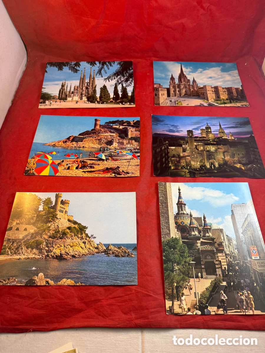 Fotograf&iacute;a antigua: Lote de 6 postales antiguas de gran formato: Barcelona y Costa Brava