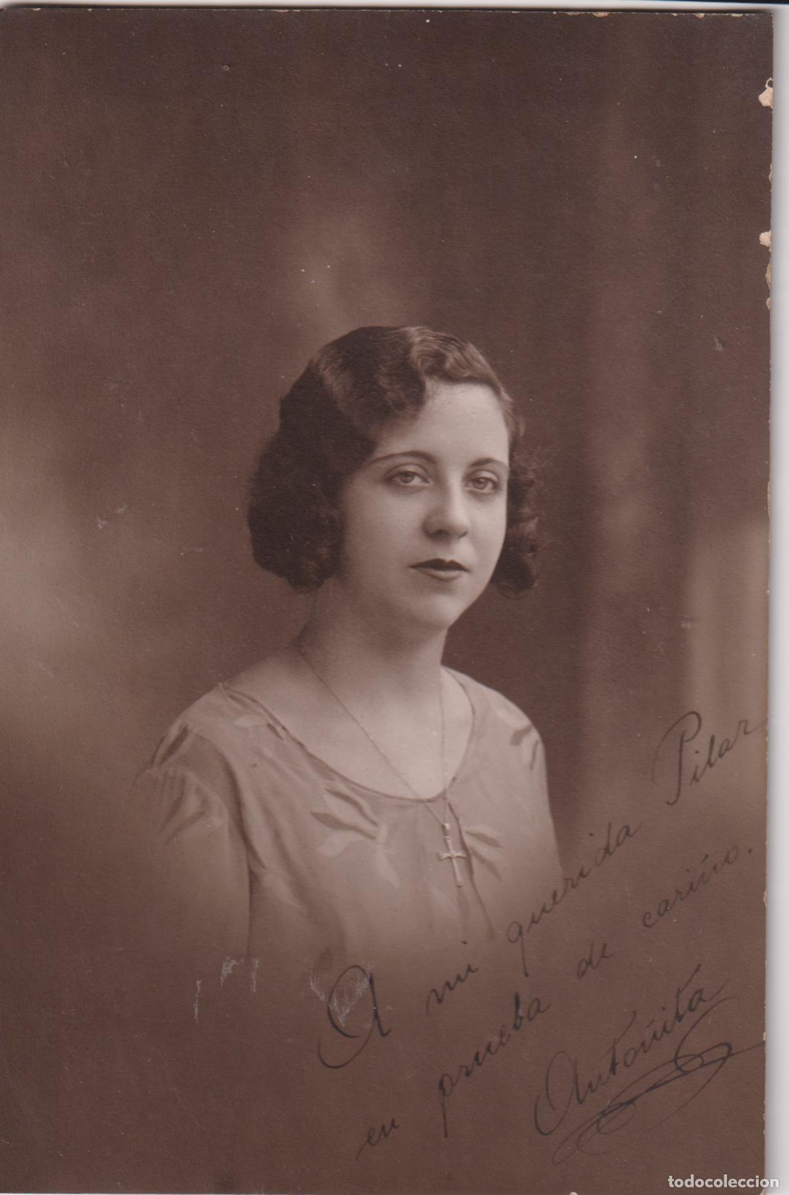 Fotograf&iacute;a antigua: ANTIGUA FOTOGRAFIA DE ESTUDIO &ndash; A MI QUERIDA PILAR &ndash; FOT&Oacute;GRAFO BAR&Oacute; &ndash; BARCELONA