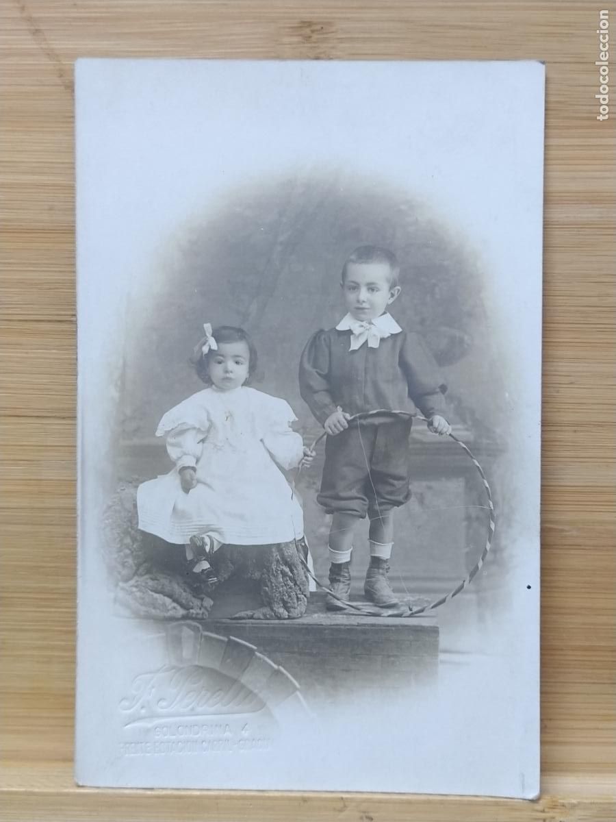 Fotograf&iacute;a antigua: TERESA I LLORENS DE L'ESCALA - SELLO EN SECO PERELL&Oacute; - FOTOGRAFICA - POSTAL ANTIGUA -(117.054)