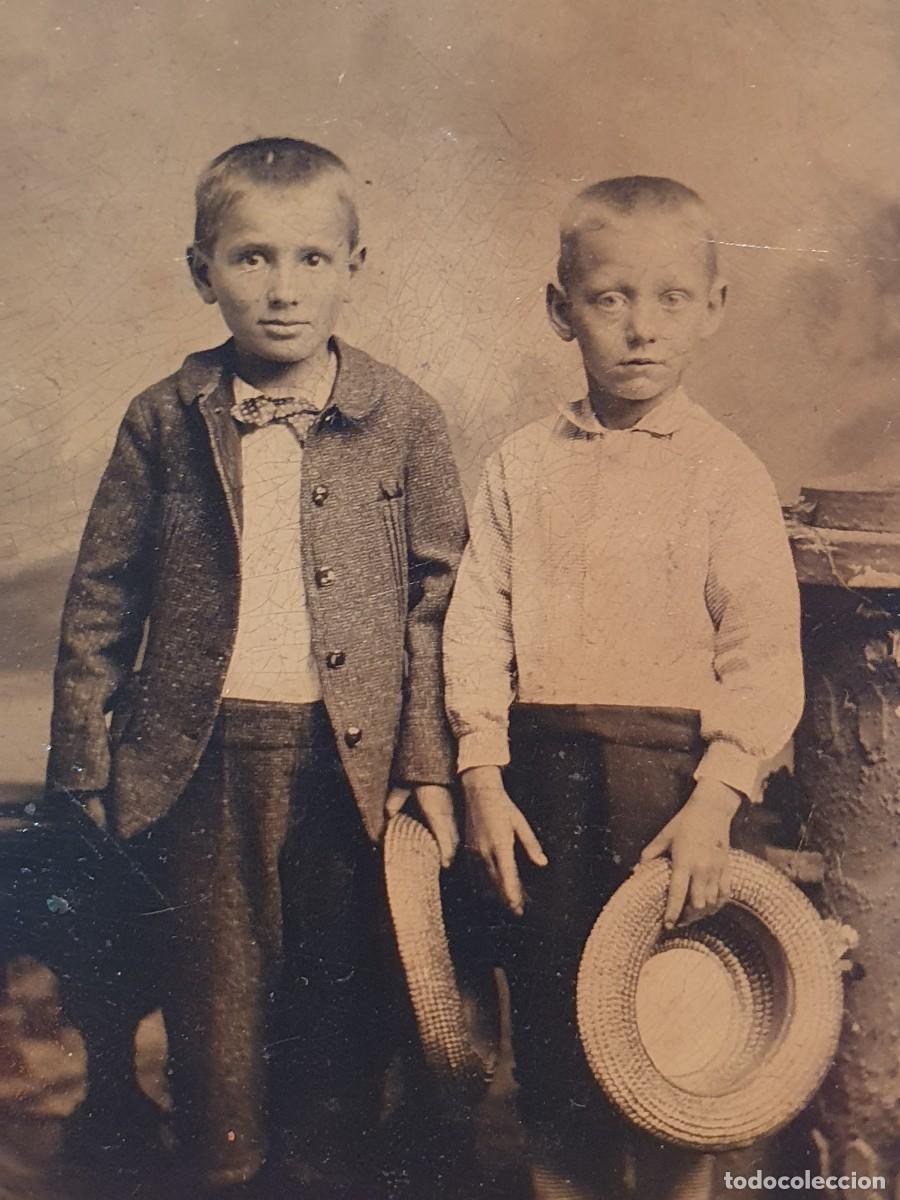 Fotografia antica: colodion tintipo ferrotipo 1/6 placa 1870 1890 siglo XIX mide aprox 62mm x 90mm