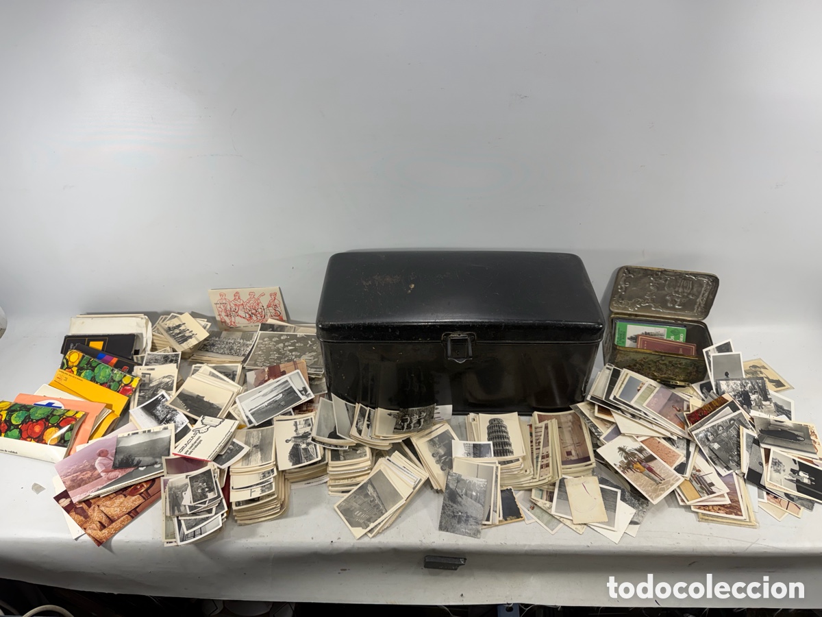 Fotograf&iacute;a antigua: Gran lote fotograf&iacute;as antiguas + Caja met&aacute;lica