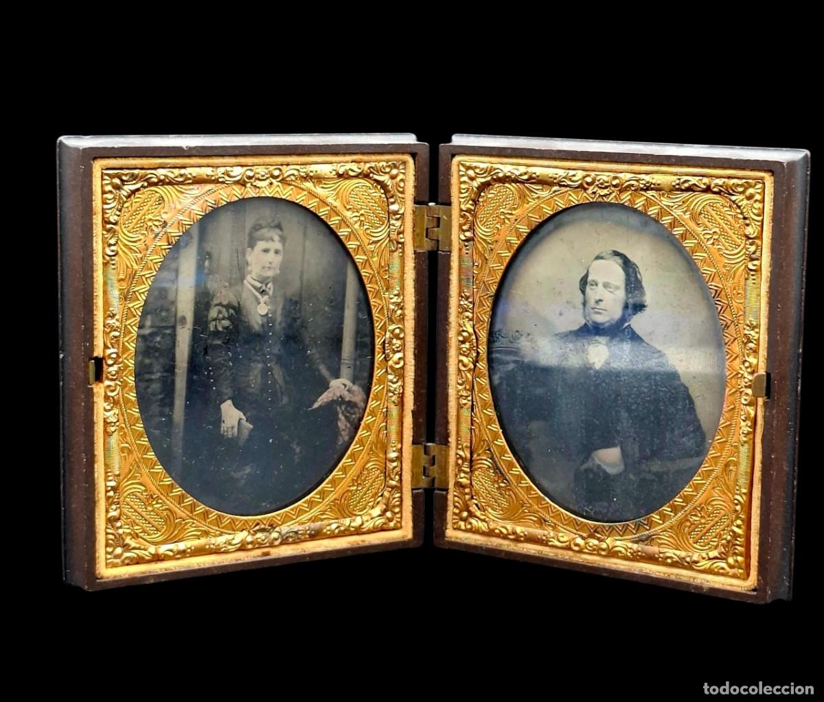 Fotograf&iacute;a antigua: EXCEPCIONAL CAJA DE DAGUERROTIPOS CON DOBLE RETRATO DE MATRIMONIO