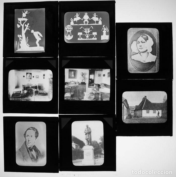 Fotograf&iacute;a antigua: 8 Placas de cristal positivas - linterna m&aacute;gica - c 1900