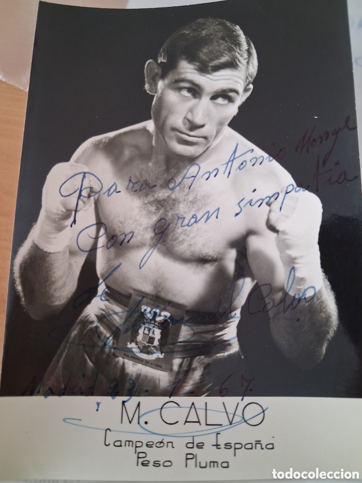 Fotograf&iacute;a antigua: Manuel Calvo boxeador espa&ntilde;ol