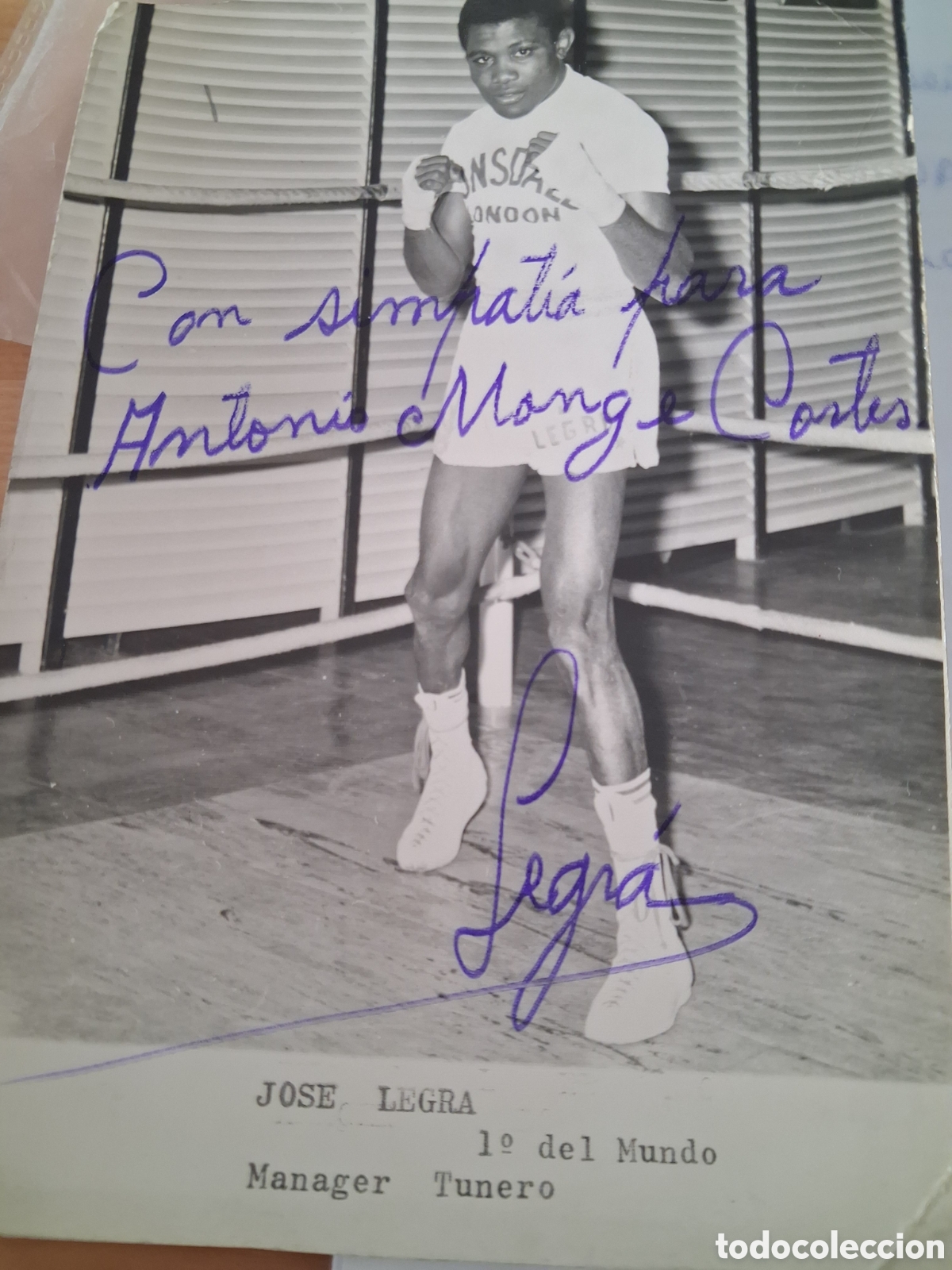 Fotograf&iacute;a antigua: legendario boxeador Jos&eacute; Legr&aacute;, apodado &rdquo;El Tigre de Baracoa&rdquo;.