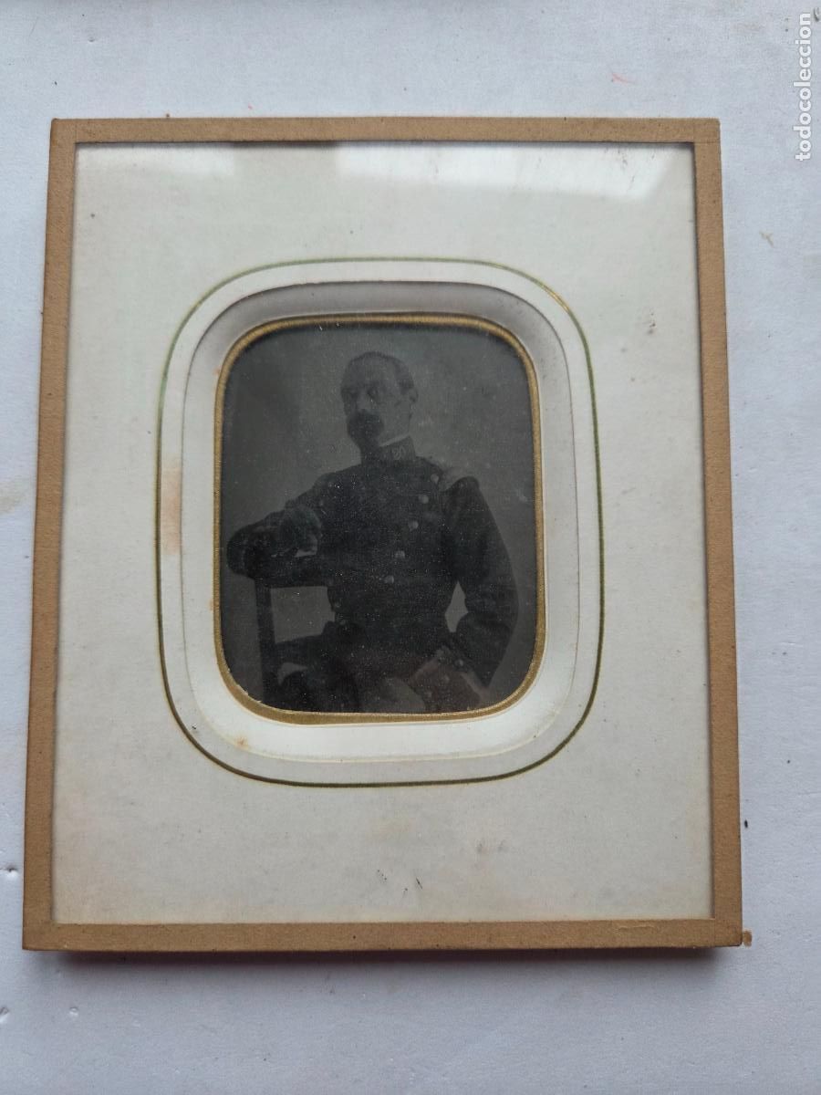 Fotografia antiga: DAGUERROTIPO MILITAR COMPLETO CARLISTAS DEFENSA HERNANI CIRCA 1860