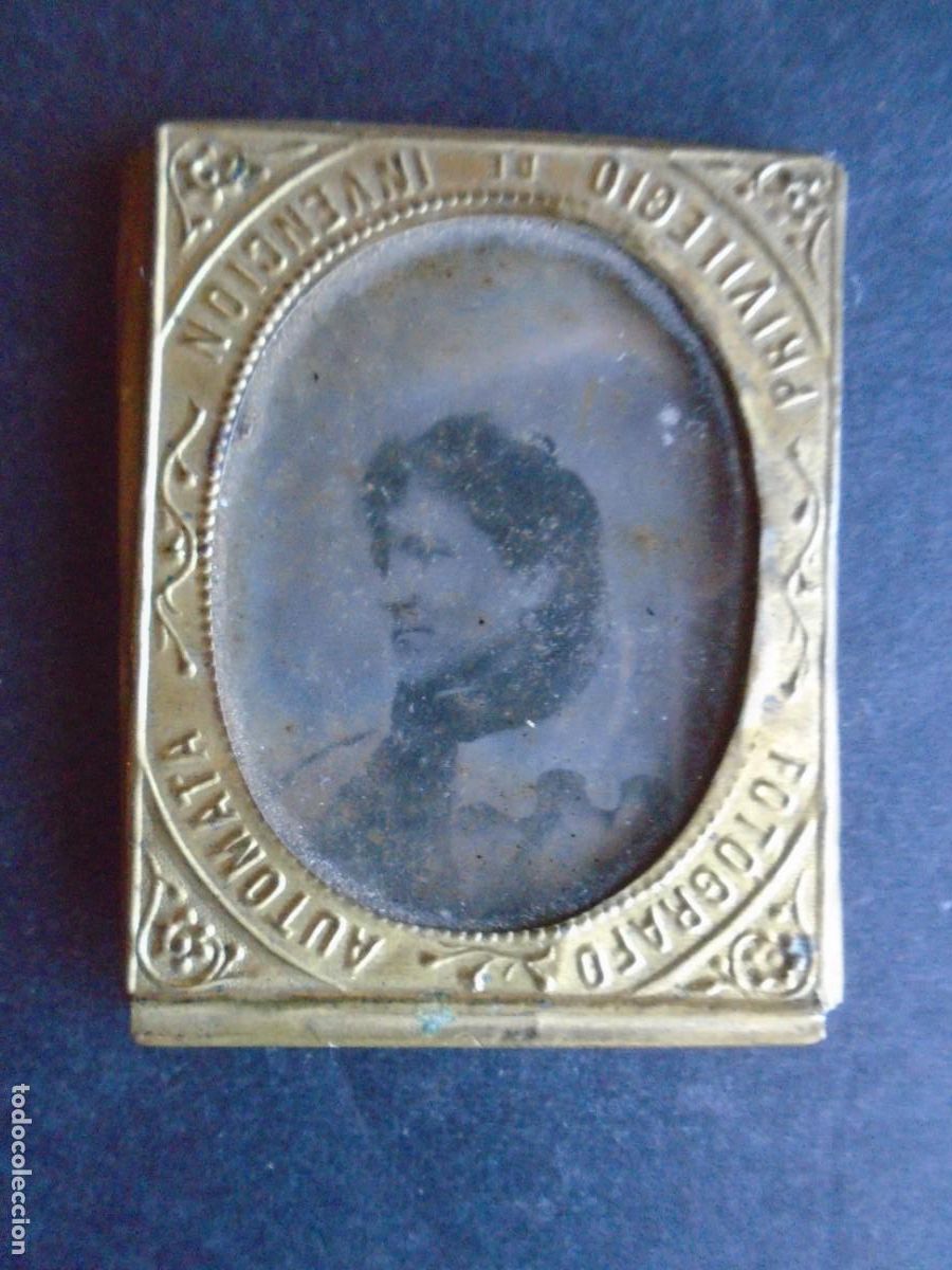 Fotografia antiga: (PUB-260902)FERROTIPO FOTOGRAFIA RETRATO ANTIGUA PRIVILEGIO DE INVENCION FOTOGRAFO AUTOMATA EN MARCO