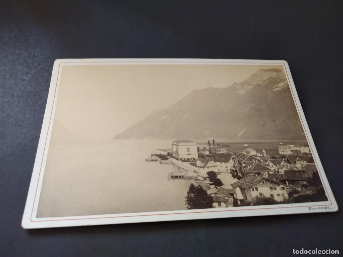 Fotograf&iacute;a antigua: ANTIGUA FOTO VISTA DE3 BRUNNEN EN SUIZA SOBRE 1880