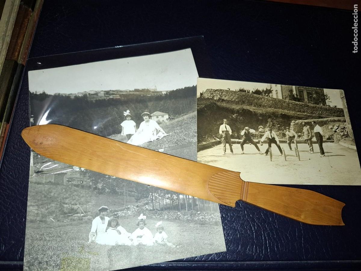 Fotograf&iacute;a antigua: Fotografias Suances 1919. Juego Bolos.