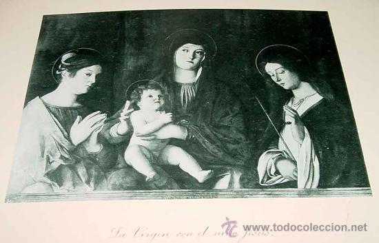 Fotograf&iacute;a antigua: ANTIGUA FOTOTIPIA FINALES SIGLO XIX DE LA VIRGEN CON EL NI&Ntilde;O JESUS - PEGADA EN CARTULINA MIDE TODO 3