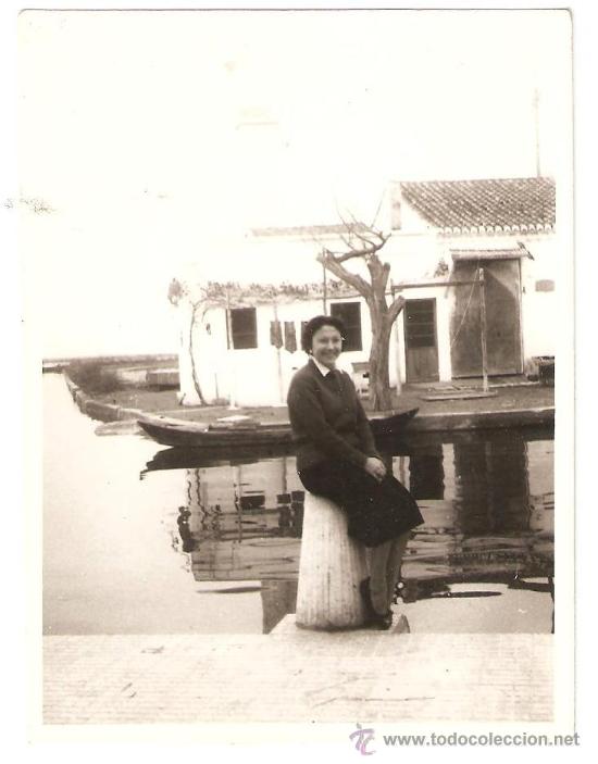 Fotograf&iacute;a antigua: mujer en el palmar, valencia - Foto 1