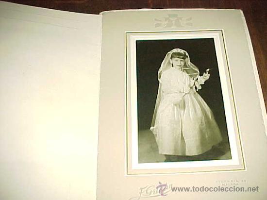 Fotograf&iacute;a antigua: FOTOGRAFIA RECORDATORIO NI&Ntilde;A DE COMUNION. F. GRI&Ntilde;AN. MALAGA. A&Ntilde;OS 50 -60 *