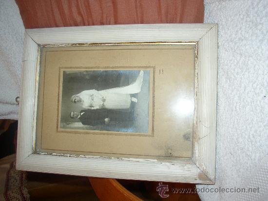 Antique Photography: Marco antiguo. Reci&eacute;n casados. Foto de &eacute;poca enmarcada 40x28 cms