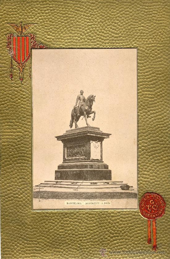 Fotograf&iacute;a antigua: BARCELONA. MONUMENTO A PRIM. - Foto 1