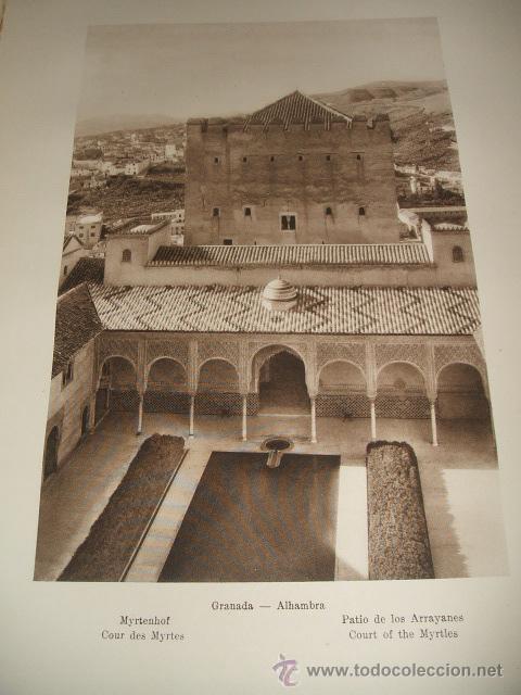 Fotograf&iacute;a antigua: GRANADA ALHAMBRA PATIO DE LOS ARRAYANES HUECOGRABADO 1928 - Foto 1