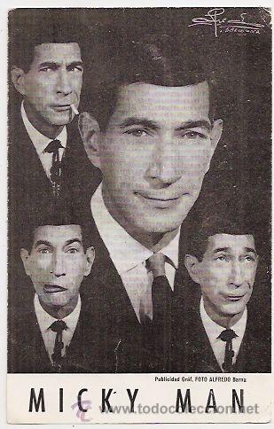 Fotograf&iacute;a antigua: Tarjeta de Micky Man. Humorista