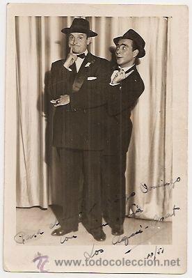 Fotograf&iacute;a antigua: Pareja de humoristas. Aut&oacute;grafo. 1951