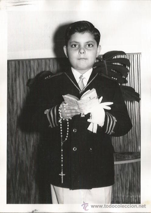 Alte Fotografie: :::: AG19 - FOTOGRAFIA - NI&Ntilde;O DE PRIMERA COMUNION - 18 X 13 CM.
