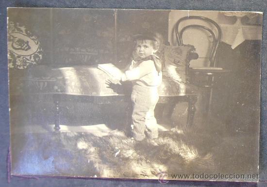 Antique Photography: FOTOGRAFIA 7.5X5 CM APROX, NI&Ntilde;O POSANDO,  (575)