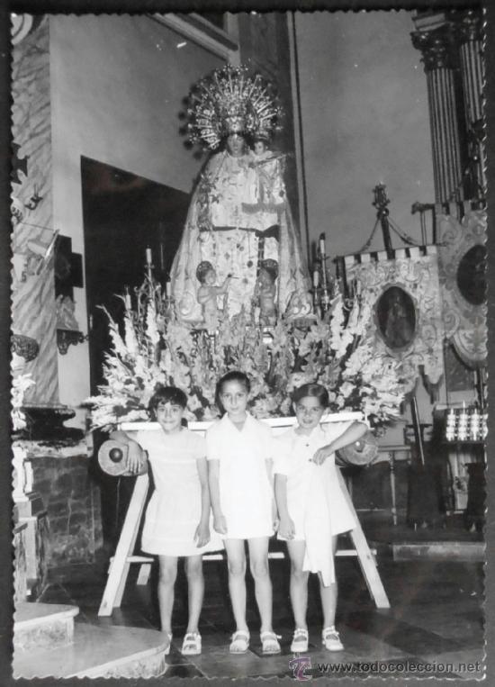 Fotograf&iacute;a antigua: FOTOGRAFIA 17X12 CM APROX,TRES NI&Ntilde;AS Y VIRGEN DE LOS DESAMPARADOS,MARTIN,VALENCIA,1, (2779)