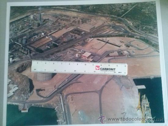 Photographie ancienne: FOTOGRAFIA AEREA GRAN FORMATO PUERTO DE CARTAGENA FACTORIA ENAGAS PAISAJES ESPA&Ntilde;OLES A&Ntilde;OS 70