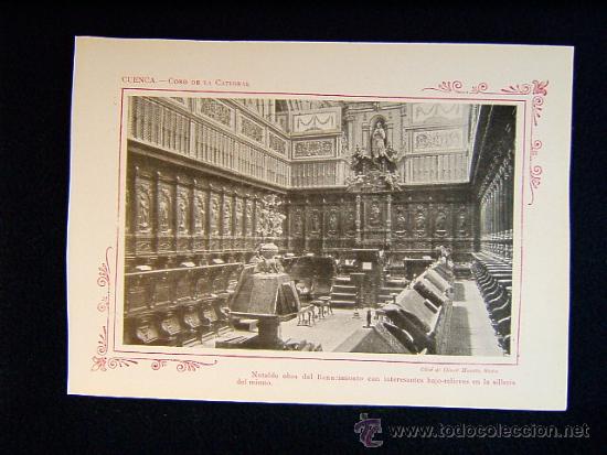 Fotograf&iacute;a antigua: CUENCA-CORO DE LA CATEDRAL-OBRA DEL RENACIMIENTO-CLISE DE CESAR HUERTA STERN-CASTILLA-LA MANCHA-528.