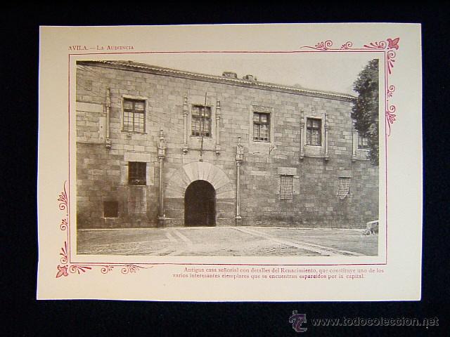 Fotograf&iacute;a antigua: AVILA-LA AUDIENCIA-ANTIGUA CASA SE&Ntilde;ORIAL CON DETALLES DEL RENACIMIENTO-CASTILLA Y LEON-740...