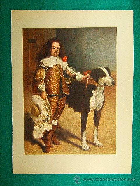 Fotograf&iacute;a antigua: RETRATO DEL BUFON DON ANTONIO EL INGLES-DIEGO VELAZQUEZ-MUSEO DEL PRADO-31X23 CM-2-8-A&Ntilde;O 1935.......
