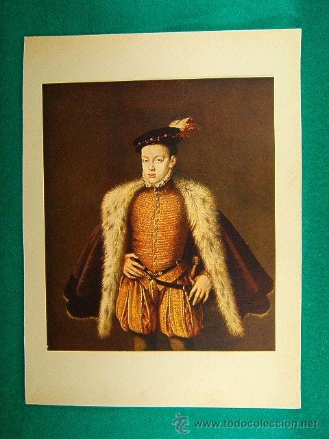 Fotograf&iacute;a antigua: RETRATO DEL PRINCIPE DON CARLOS HIJO DE FELIPE II-ALONSO SANCHEZ COELLO-31X23 CM-2-24-A&Ntilde;O 1935......