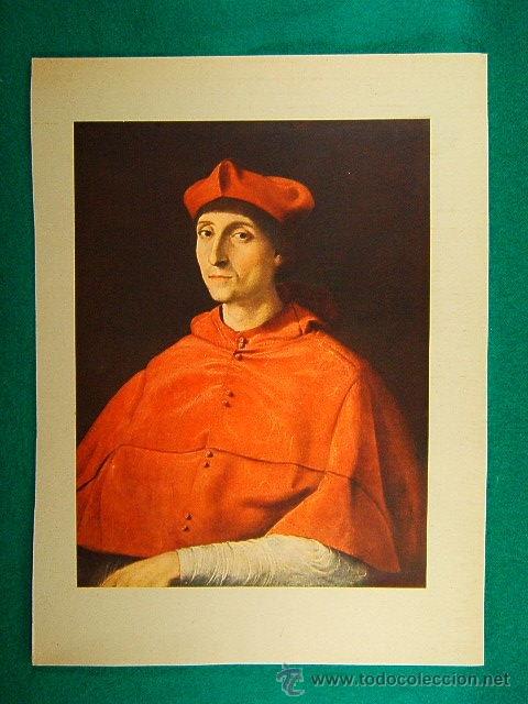 Fotograf&iacute;a antigua: RETRATO DEL CARDENAL SCARRAMUCCIA TRIVULZIO-RAFAEL-MUSEO DEL PRADO-31X23 CM-2-33-A&Ntilde;O 1935...........