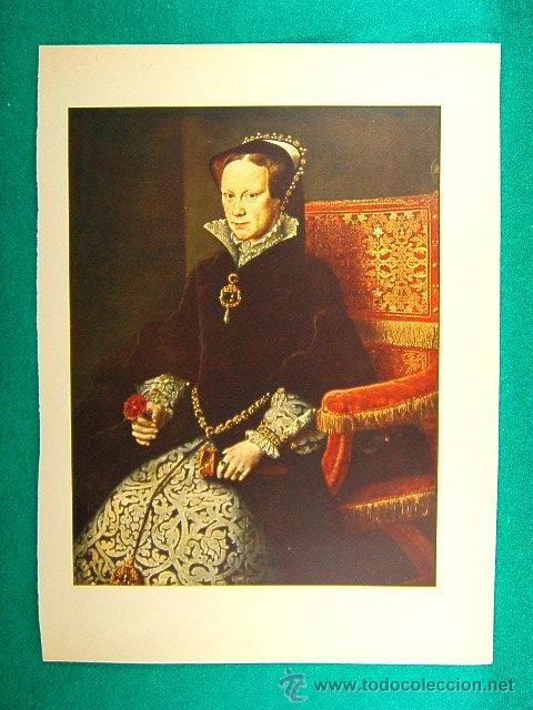 Fotograf&iacute;a antigua: LA REINA MARIA DE INGLATERRA-ANTONIO MORO-ANTONIS MOR-MUSEO DEL PRADO-31X23 CM-2-49-A&Ntilde;O 1935........