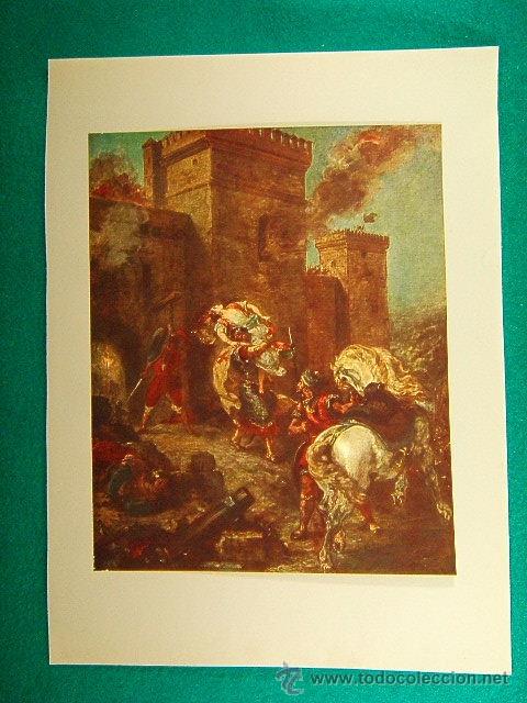 Fotografia antica: EL RAPTO DE REBECA-EUGENIO FERDINAND VICTOR EUGENE DELACROIX-LOUVRE-31X23 CM-5-48-A&Ntilde;O 1935..........