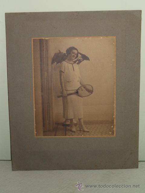 Fotograf&iacute;a antigua: FOTO MUJER TENISTA (TENIS, GRAN TAMA&Ntilde;O)