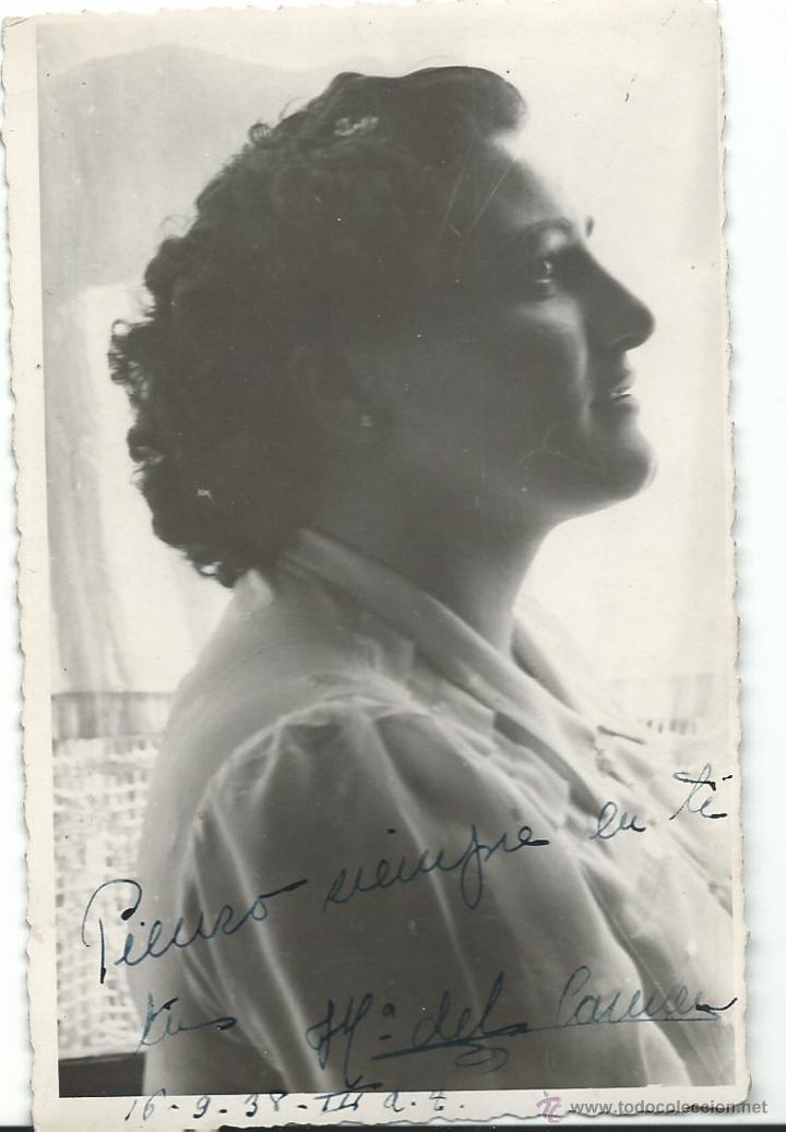 Alte Fotografie: FOTOGRAFIA ANTIGUA DE UNA SE&Ntilde;ORA CON DEDIOCATORIA DE 16-09-1938