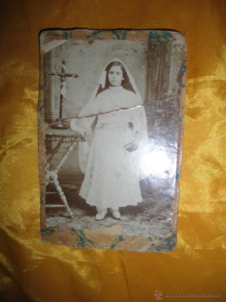 Fotograf&iacute;a antigua: ANTIGUA FOTO DE ESTUDIO DE NI&Ntilde;A VESTIDA DE COMUNION. A&Ntilde;OS 30 *
