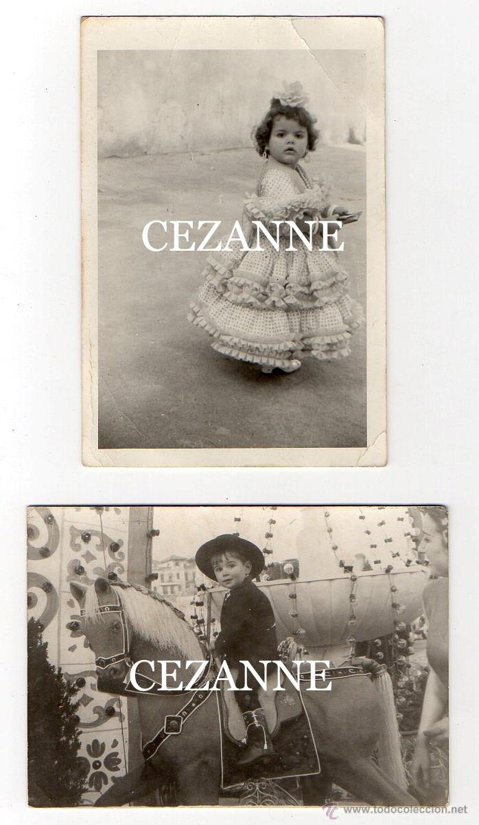 Antique Photography: 2 DOS NI&Ntilde;OS VESTIDOS PARA LA FERIA DE SEVILLA. CABALLITO, FLAMENCA