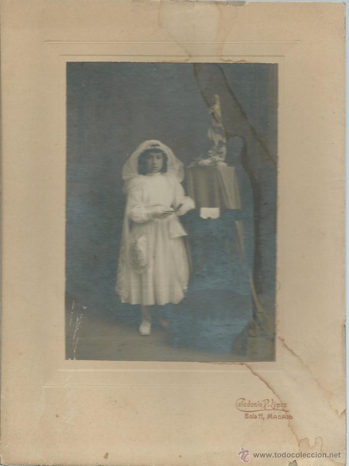 Antique Photography: FOTOGRAFIA ANTIGUA SOBRE CARTON DE UNA NI&Ntilde;A DE 1&ordf; COMUNION A&Ntilde;OS 30