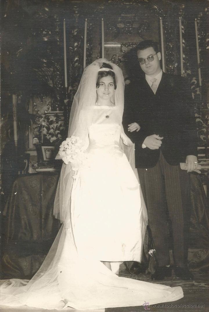 Photographie ancienne: :::: KK74 - FOTOGRAFIA - PAREJA DE NOVIOS - 17,5 X 11,5 CM.