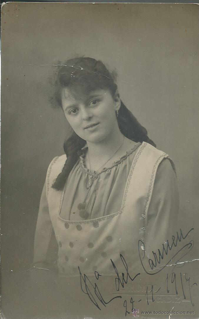 Photographie ancienne: FOTOGRAFIA POSTAL ANTIGUA DE UNA DAMA CON DEDICATORIA AL DORSO DEL 22 - 11 - 1917