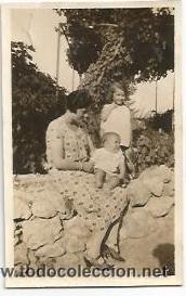 Alte Fotografie: *** FP146 - FOTOGRAFIA PEQUE&Ntilde;O FORMATO - MAMA CON SU NI&Ntilde;A Y SU BEB&Eacute; - 6,5 X 4 CM.